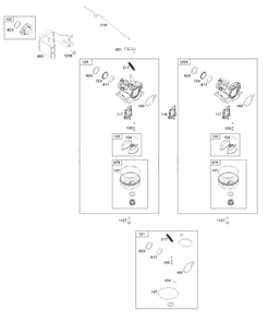 Carburetor Diagram and Parts List for 9P702-0146-F1  Briggs and Stratton Engine